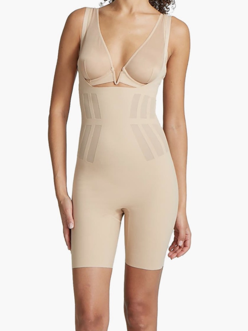 NEW Commando Luxe Control High Waist Open Bust Bodysuit in Beige